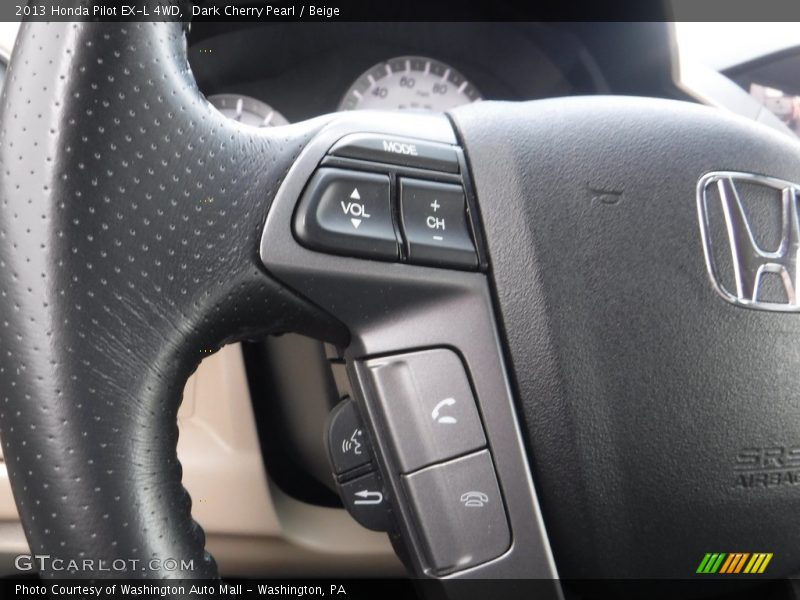 Dark Cherry Pearl / Beige 2013 Honda Pilot EX-L 4WD