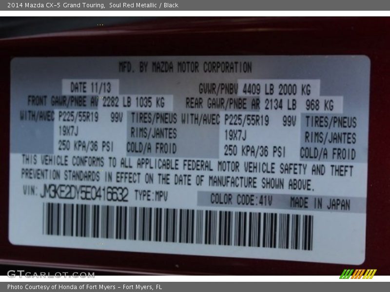 Soul Red Metallic / Black 2014 Mazda CX-5 Grand Touring