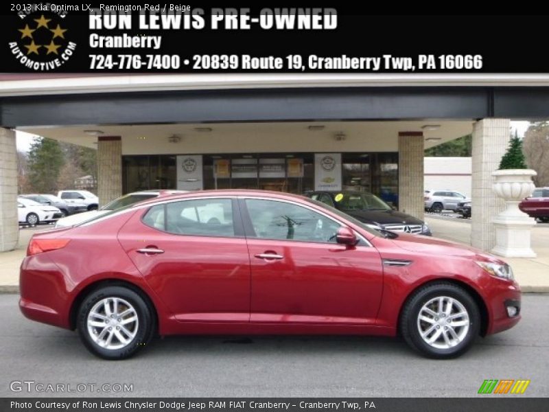 Remington Red / Beige 2013 Kia Optima LX