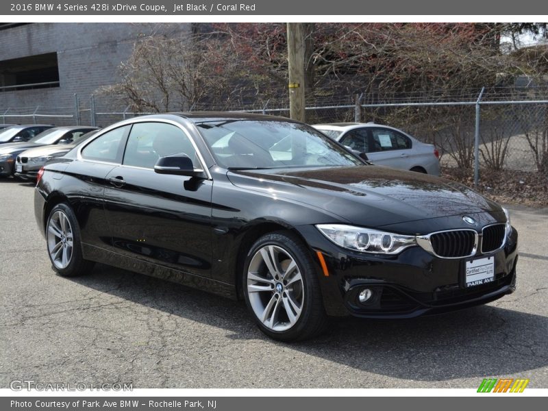 Jet Black / Coral Red 2016 BMW 4 Series 428i xDrive Coupe