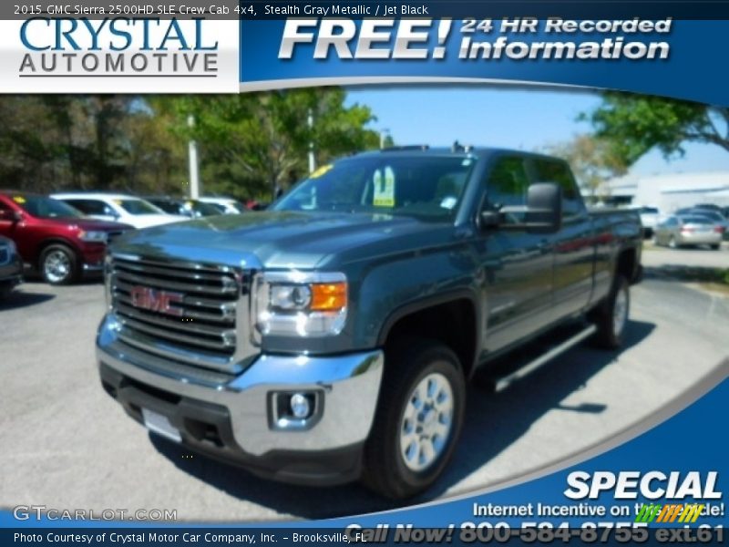 Stealth Gray Metallic / Jet Black 2015 GMC Sierra 2500HD SLE Crew Cab 4x4