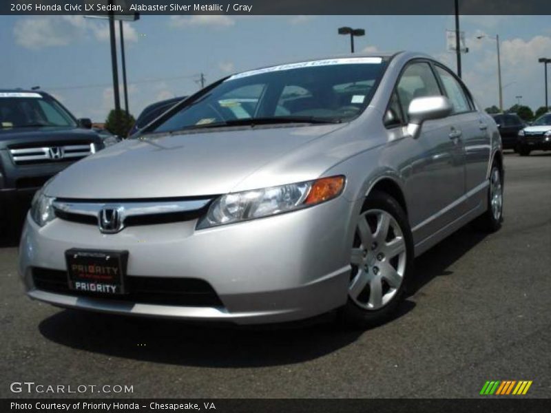 Alabaster Silver Metallic / Gray 2006 Honda Civic LX Sedan