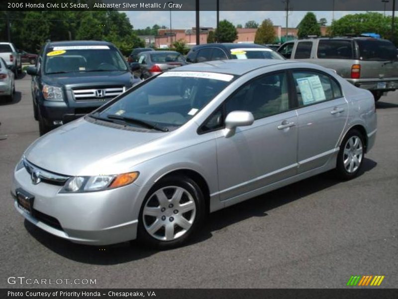 Alabaster Silver Metallic / Gray 2006 Honda Civic LX Sedan