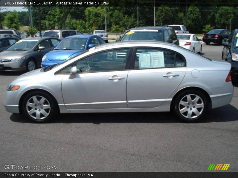 Alabaster Silver Metallic / Gray 2006 Honda Civic LX Sedan
