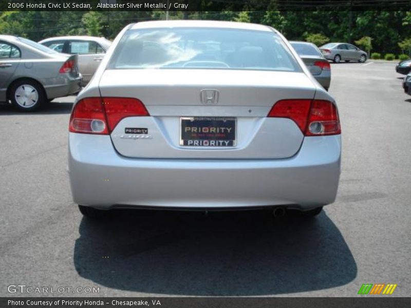 Alabaster Silver Metallic / Gray 2006 Honda Civic LX Sedan