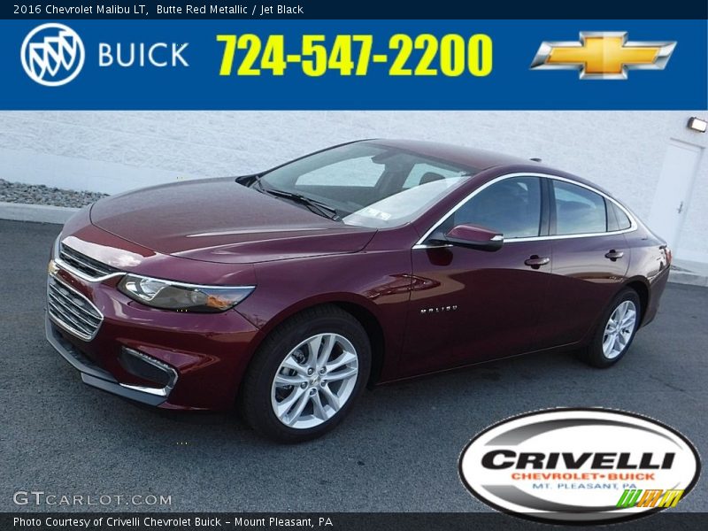 Butte Red Metallic / Jet Black 2016 Chevrolet Malibu LT