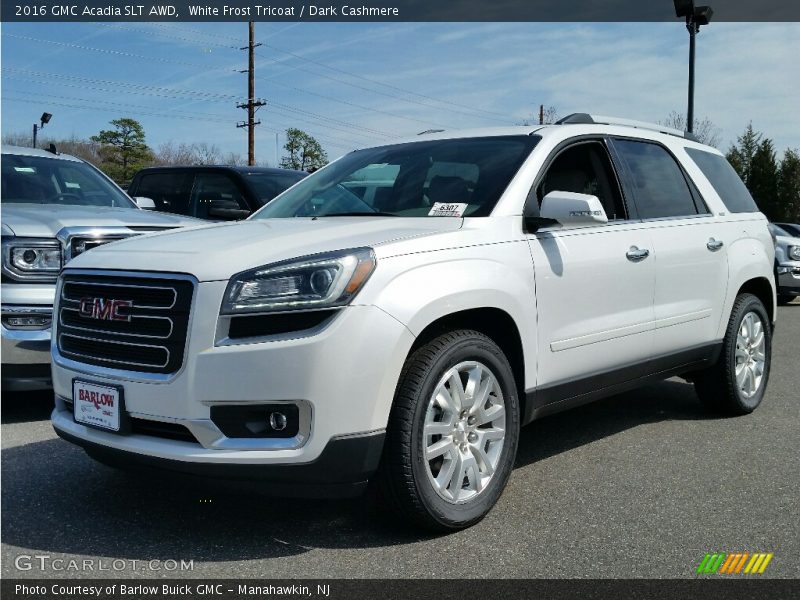White Frost Tricoat / Dark Cashmere 2016 GMC Acadia SLT AWD