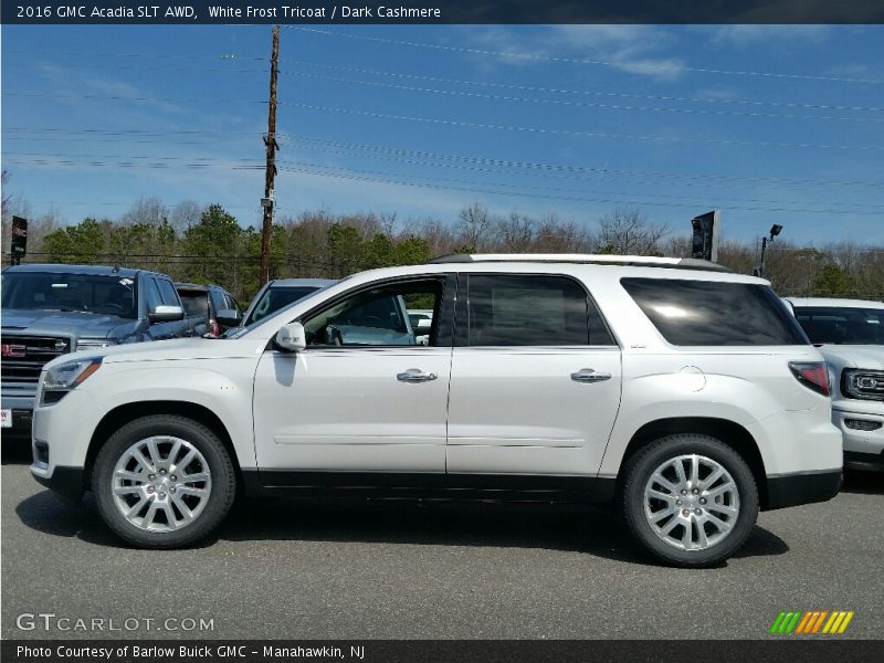 White Frost Tricoat / Dark Cashmere 2016 GMC Acadia SLT AWD