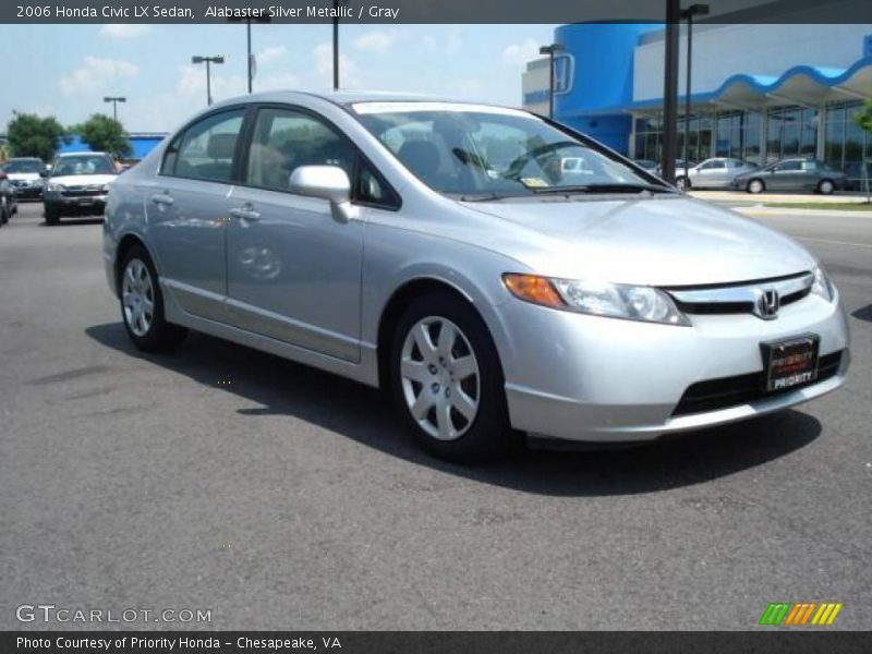 Alabaster Silver Metallic / Gray 2006 Honda Civic LX Sedan