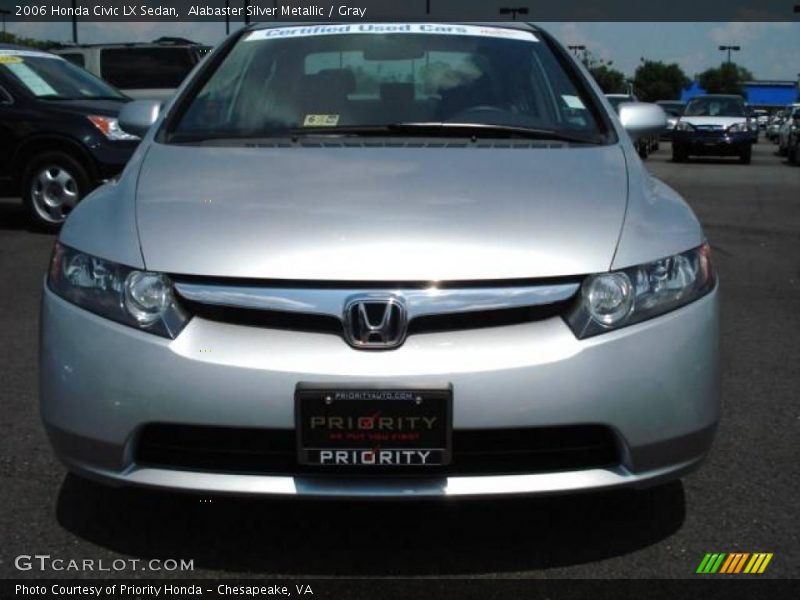 Alabaster Silver Metallic / Gray 2006 Honda Civic LX Sedan
