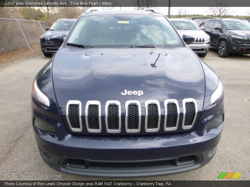 True Blue Pearl / Black 2016 Jeep Cherokee Latitude 4x4