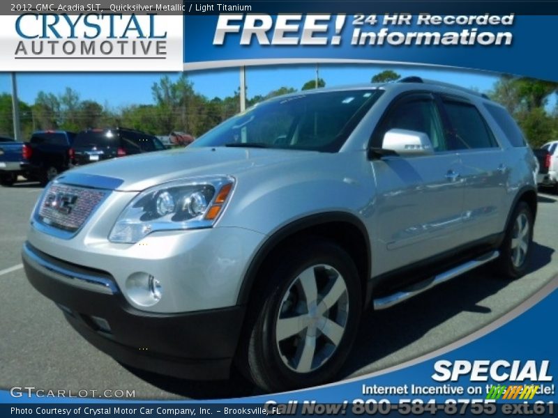 Quicksilver Metallic / Light Titanium 2012 GMC Acadia SLT