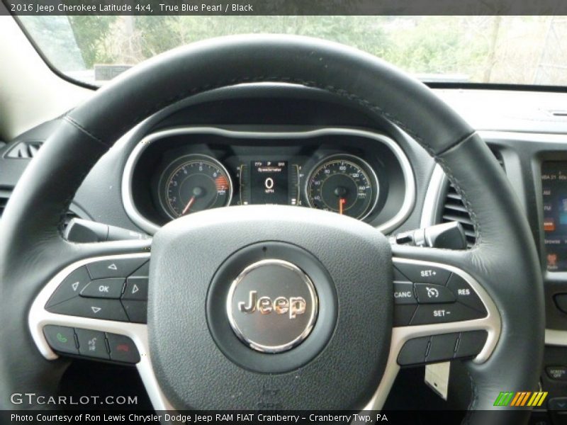 True Blue Pearl / Black 2016 Jeep Cherokee Latitude 4x4