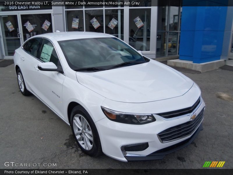 Summit White / Dark Atmosphere/Medium Ash Gray 2016 Chevrolet Malibu LT