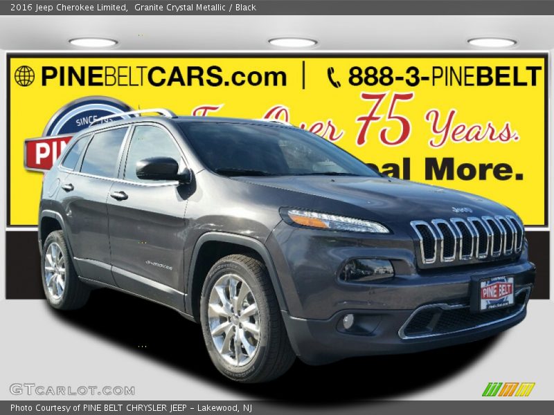 Granite Crystal Metallic / Black 2016 Jeep Cherokee Limited