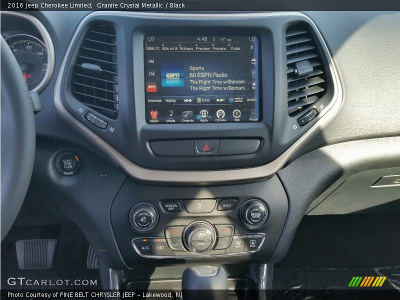 Granite Crystal Metallic / Black 2016 Jeep Cherokee Limited