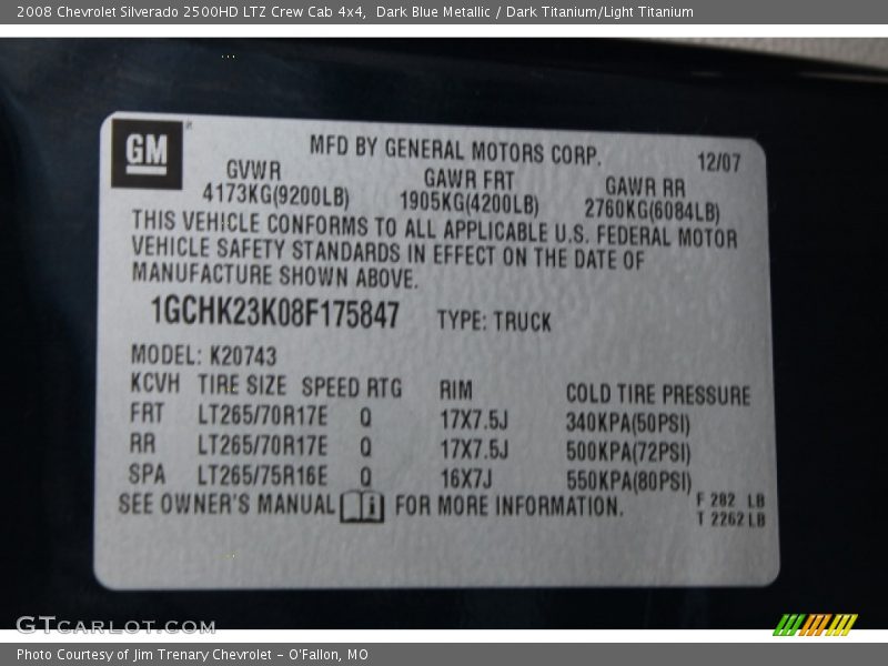 Dark Blue Metallic / Dark Titanium/Light Titanium 2008 Chevrolet Silverado 2500HD LTZ Crew Cab 4x4
