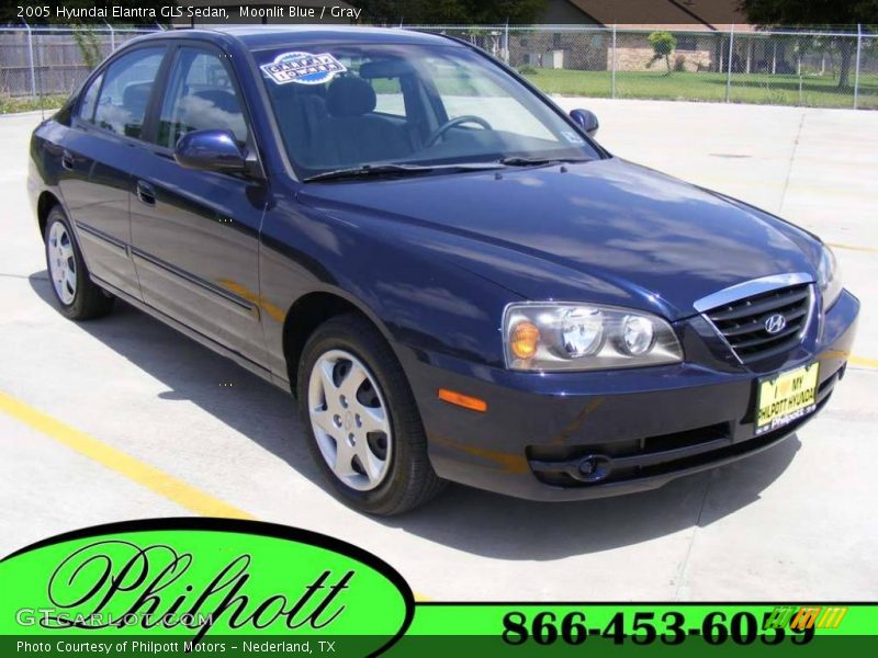 Moonlit Blue / Gray 2005 Hyundai Elantra GLS Sedan