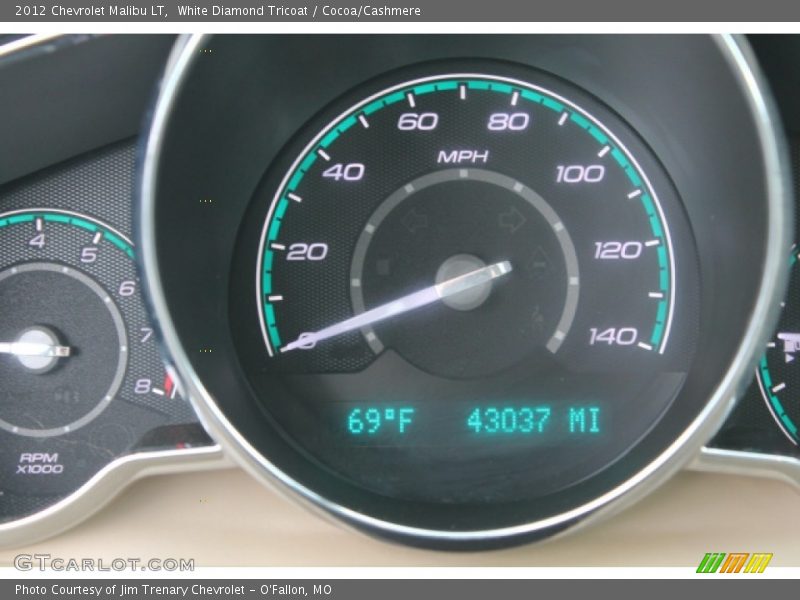 White Diamond Tricoat / Cocoa/Cashmere 2012 Chevrolet Malibu LT