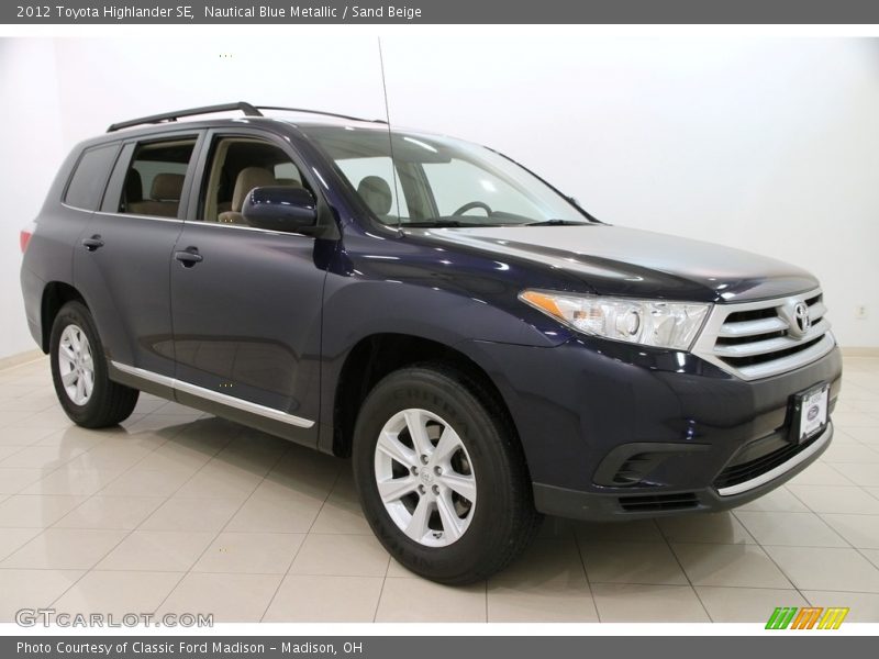 Nautical Blue Metallic / Sand Beige 2012 Toyota Highlander SE