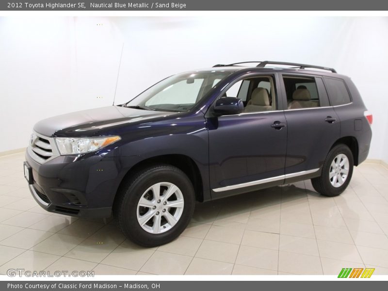 Nautical Blue Metallic / Sand Beige 2012 Toyota Highlander SE