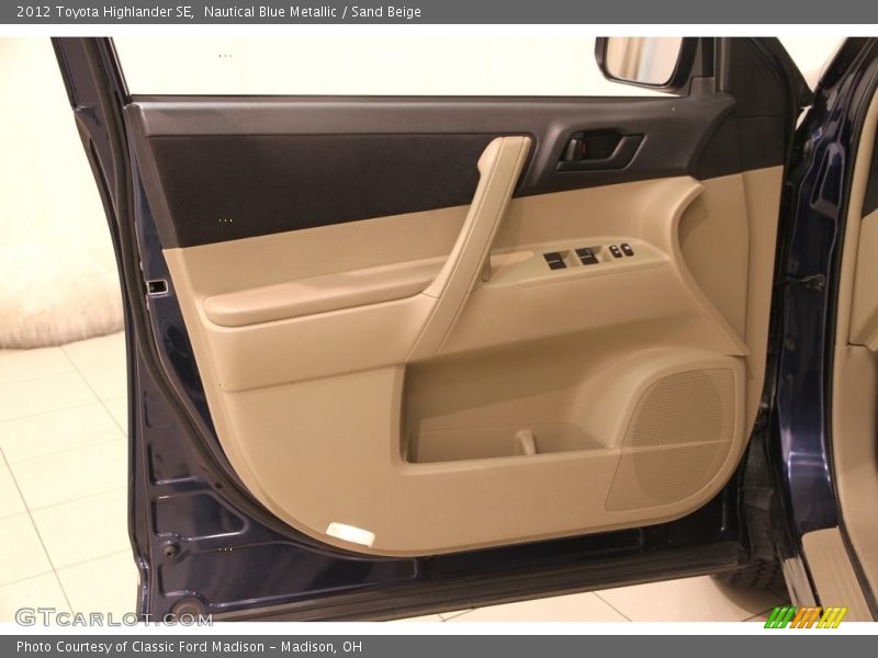 Nautical Blue Metallic / Sand Beige 2012 Toyota Highlander SE