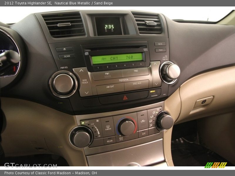 Nautical Blue Metallic / Sand Beige 2012 Toyota Highlander SE