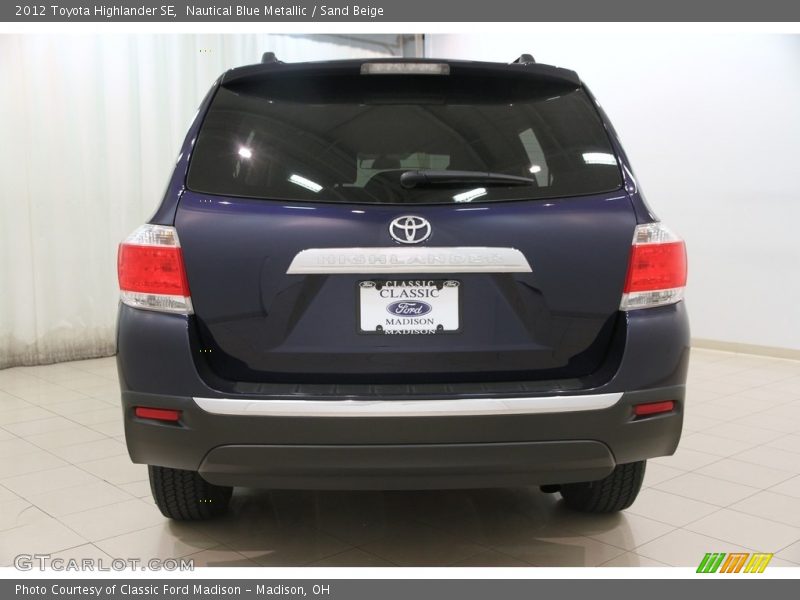 Nautical Blue Metallic / Sand Beige 2012 Toyota Highlander SE