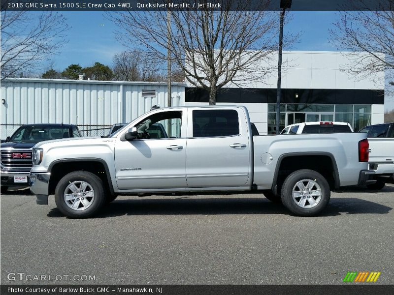 Quicksilver Metallic / Jet Black 2016 GMC Sierra 1500 SLE Crew Cab 4WD