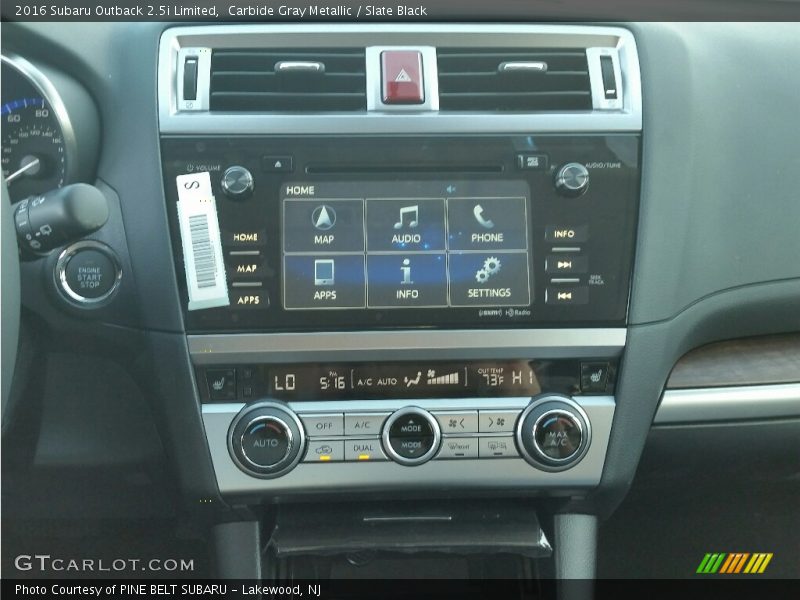Carbide Gray Metallic / Slate Black 2016 Subaru Outback 2.5i Limited