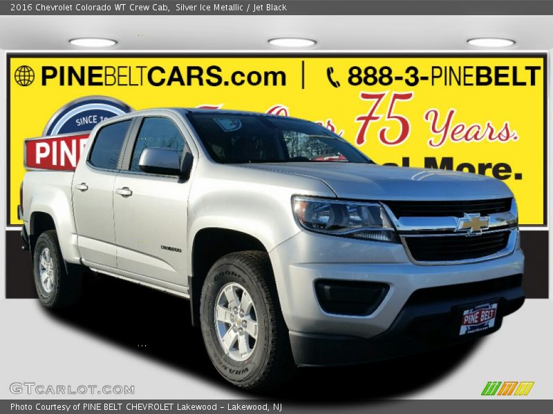 Silver Ice Metallic / Jet Black 2016 Chevrolet Colorado WT Crew Cab
