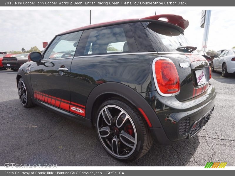 British Racing Green II Metallic / Double Stripe Carbon Black 2015 Mini Cooper John Cooper Works 2 Door