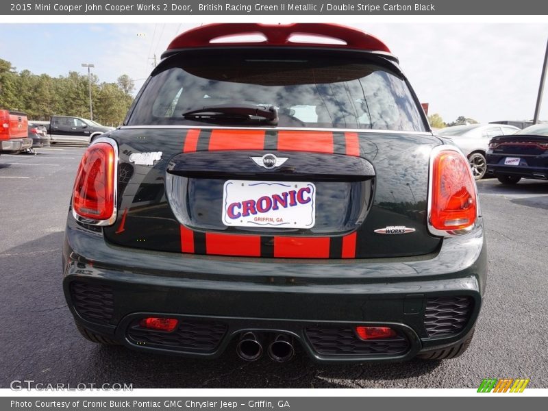 British Racing Green II Metallic / Double Stripe Carbon Black 2015 Mini Cooper John Cooper Works 2 Door
