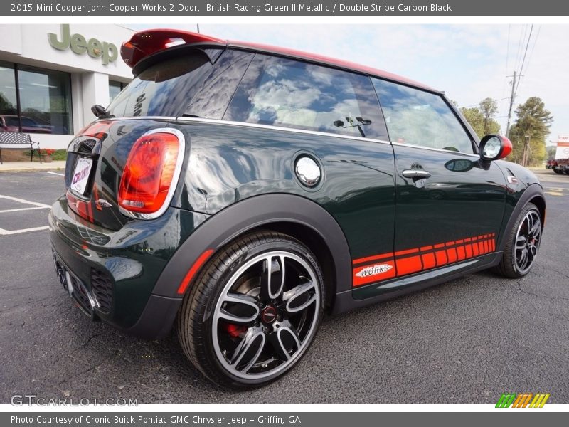 British Racing Green II Metallic / Double Stripe Carbon Black 2015 Mini Cooper John Cooper Works 2 Door