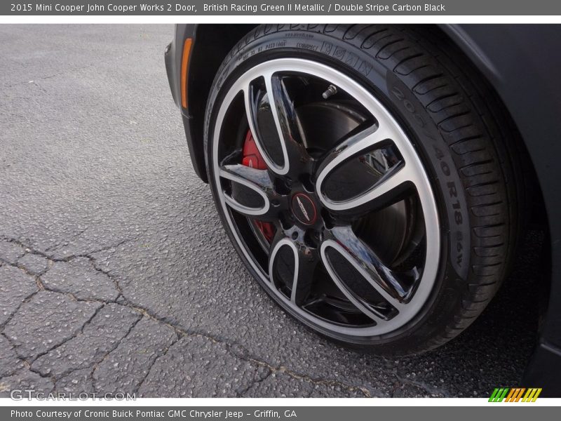 British Racing Green II Metallic / Double Stripe Carbon Black 2015 Mini Cooper John Cooper Works 2 Door