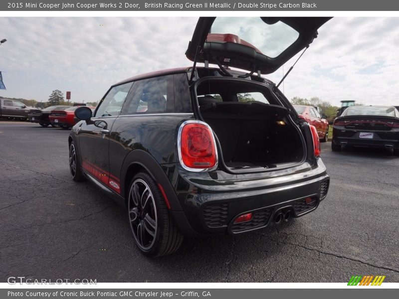 British Racing Green II Metallic / Double Stripe Carbon Black 2015 Mini Cooper John Cooper Works 2 Door