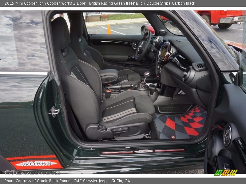 British Racing Green II Metallic / Double Stripe Carbon Black 2015 Mini Cooper John Cooper Works 2 Door