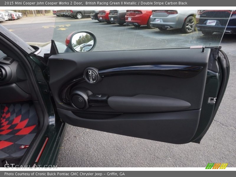 British Racing Green II Metallic / Double Stripe Carbon Black 2015 Mini Cooper John Cooper Works 2 Door