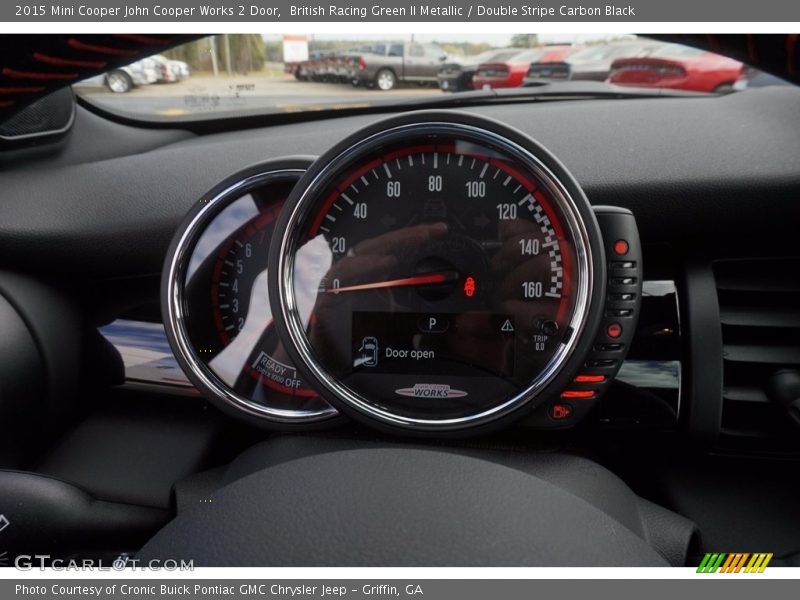 British Racing Green II Metallic / Double Stripe Carbon Black 2015 Mini Cooper John Cooper Works 2 Door