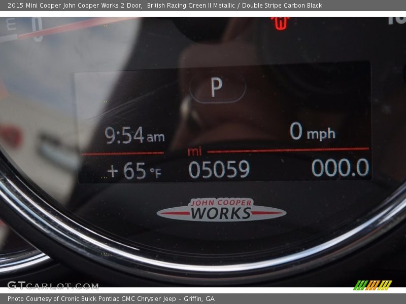 British Racing Green II Metallic / Double Stripe Carbon Black 2015 Mini Cooper John Cooper Works 2 Door