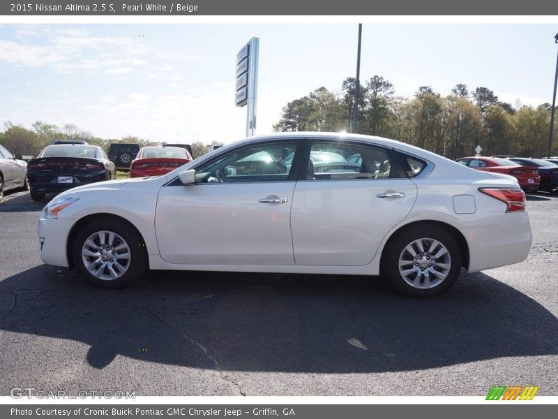 Pearl White / Beige 2015 Nissan Altima 2.5 S