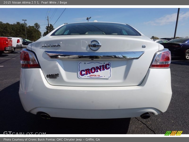 Pearl White / Beige 2015 Nissan Altima 2.5 S