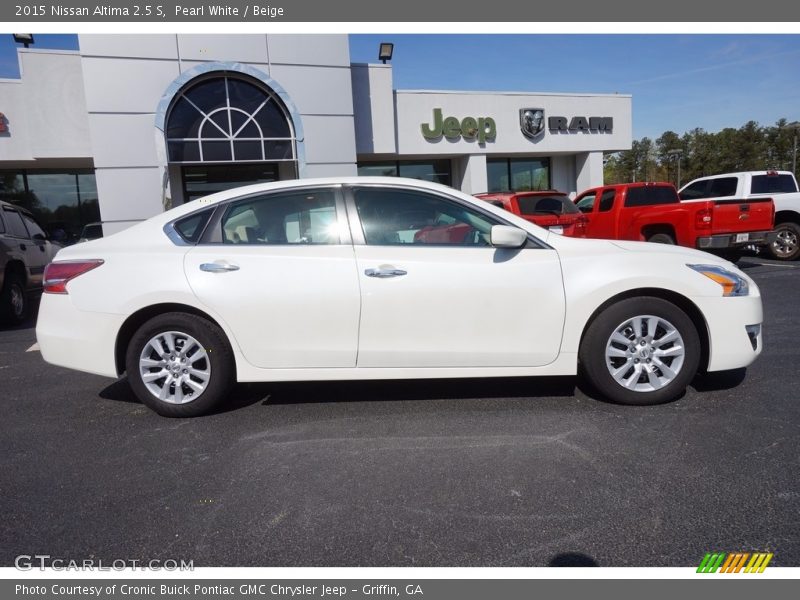 Pearl White / Beige 2015 Nissan Altima 2.5 S