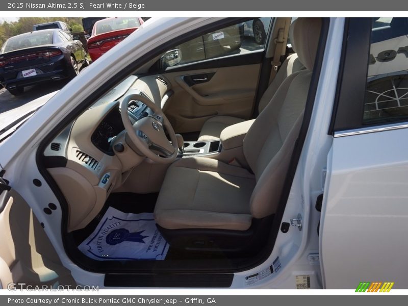 Pearl White / Beige 2015 Nissan Altima 2.5 S