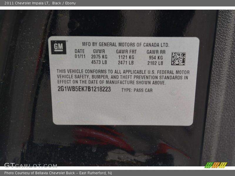 Black / Ebony 2011 Chevrolet Impala LT