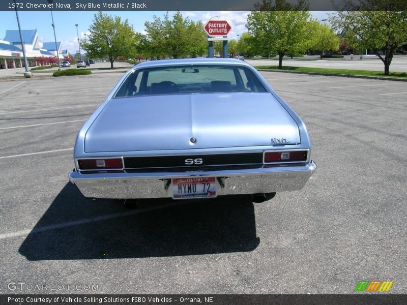 Sky Blue Metallic / Black 1972 Chevrolet Nova