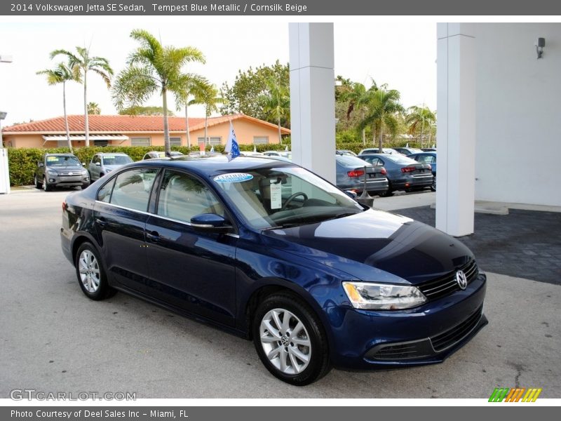 Tempest Blue Metallic / Cornsilk Beige 2014 Volkswagen Jetta SE Sedan