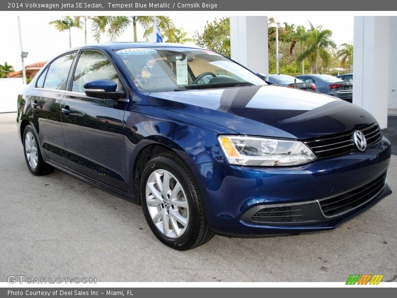 Tempest Blue Metallic / Cornsilk Beige 2014 Volkswagen Jetta SE Sedan
