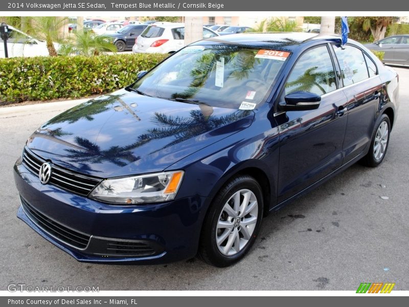 Tempest Blue Metallic / Cornsilk Beige 2014 Volkswagen Jetta SE Sedan