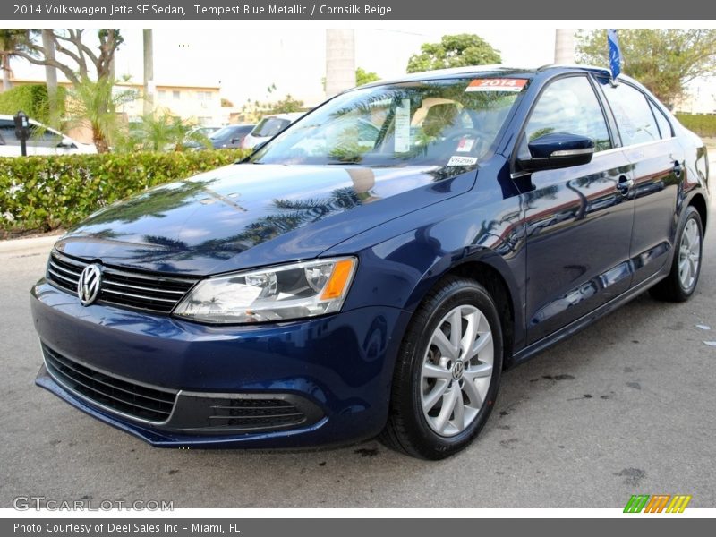 Tempest Blue Metallic / Cornsilk Beige 2014 Volkswagen Jetta SE Sedan